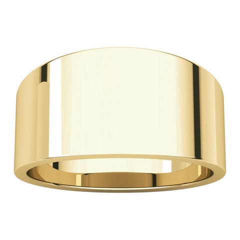 14k Yellow Gold 12mm Flat Tapered Band, Size 8