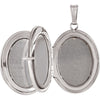14k White Gold 20x18mm Diamond Oval Locket