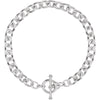 Sterling Silver Cable Bracelet with Toggle Clasp ( 6.5-Inch )
