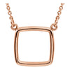 Cushion Square 16-Inch Necklace in 14K Rose Gold