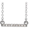 14k White Gold 0.07 ctw. Petite Diamond Bar 16-18-inch Necklace