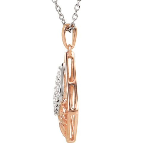 14K Rose Gold-Plated Sterling Silver 1/10 CTW Diamond 18" Necklace