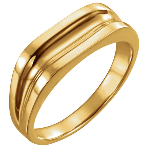 14k Yellow Gold Men's Design Ring, Size 11