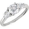 Cubic Zirconia 3-Stone Ring in Sterling Silver ( Size 8 )