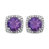 Sterling Silver Amethyst & .015 CTW Diamond Earrings