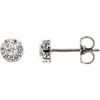 14K White Gold 3/8 CTW Diamond Cluster Earrings