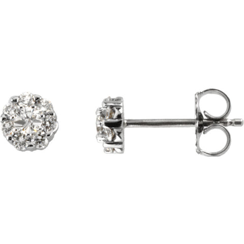 14k Rose Gold & 14K Yellow 2 CTW Diamond Cluster Earrings