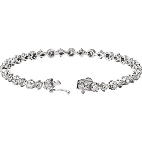 14k White Gold 2 1/2 CTW Diamond 7.5" Bracelet