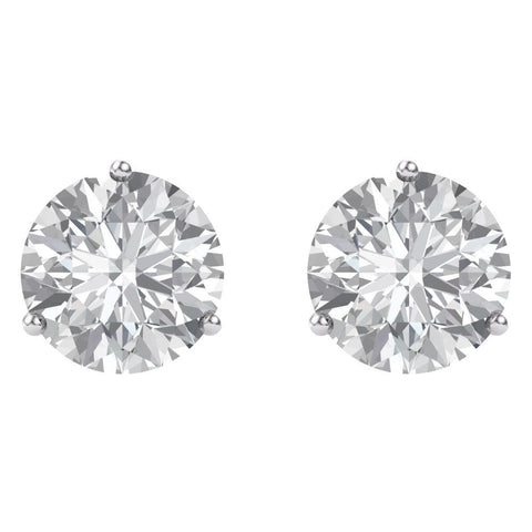 14k White Gold 6.5mm Round Forever Brilliant® Moissanite Earrings