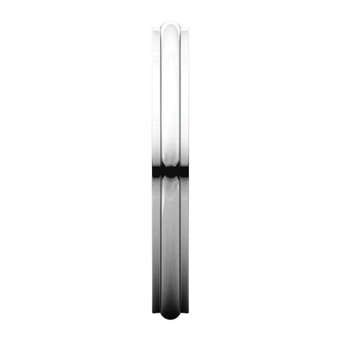 14k White Gold 2.5mm Half Round Edge Band, Size 7