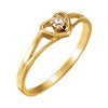 14K Yellow Gold Kids' Cubic Zirconia Heart Ring (Size 3)