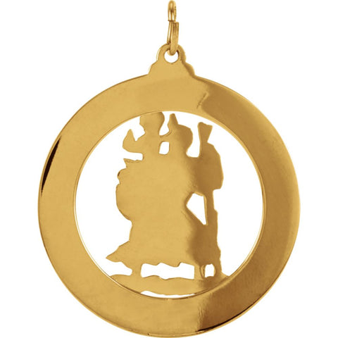 14k Yellow Gold 29mm St. Christopher Medal