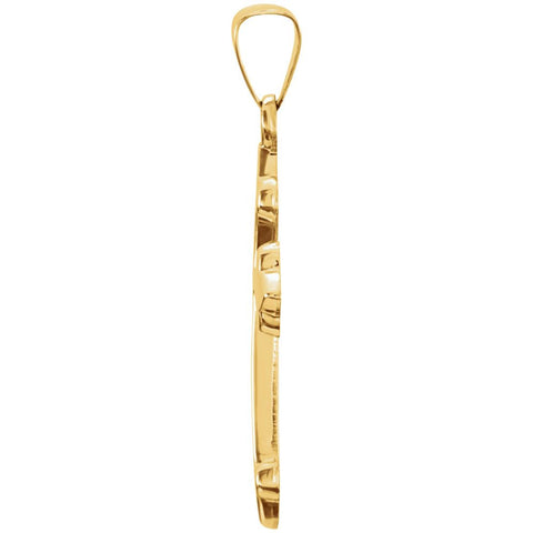 14k Yellow Gold 27.7x14.7mm Cross Pendant