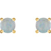 14k Yellow Gold 6mm Round Opal Cabochon Earrings