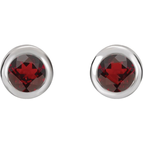 14k White Gold Mozambique Garnet Earrings