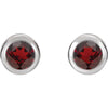 14k White Gold Mozambique Garnet Earrings