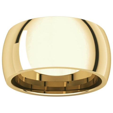 14k Yellow Gold 10mm Comfort Fit Band, Size 9.5
