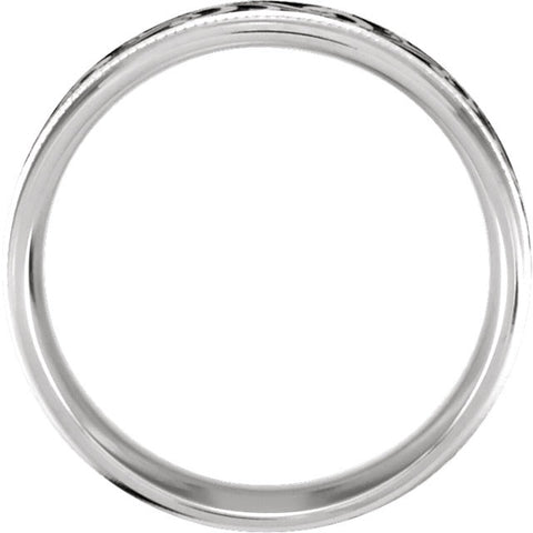 14k White Gold 7mm Comfort-Fit Enamel Band Size 9.5