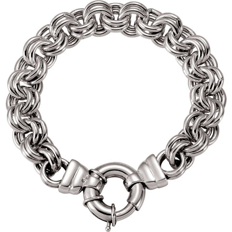 10.5 mm Solid Double Cable Bracelet in Sterling Silver ( 8 Inch )