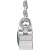 Sterling Silver Imitation Emerald 16" Necklace