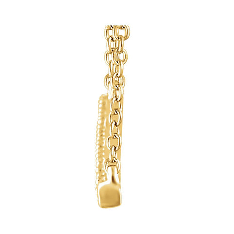 14k Yellow Gold 1/2 CTW Diamond Bar 16-18" Necklace