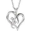 0.03 CTTW Diamond Heart Pendant with Chain in 14K White Gold