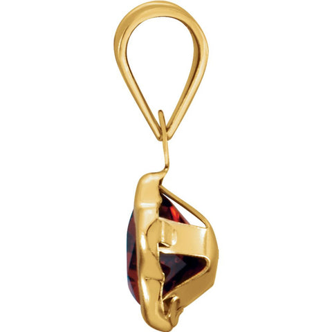 14k Yellow Gold January CZ Birthstone Pendant
