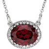 14K White Gold Rhodolite Garnet & 0.05 CTW Diamond 16-Inch Necklace