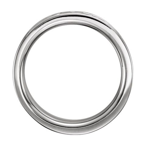 14k White Gold 8.5mm Floral-Inspired Band Size 8