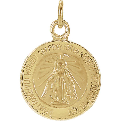 14k Yellow Gold 12mm Miraculous Medal