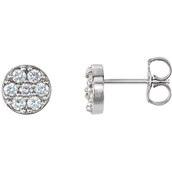 Platinum 3/8 CTW Diamond Cluster Earrings