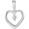0.07 ct. Diamond Heart Pendant in 14k White Gold