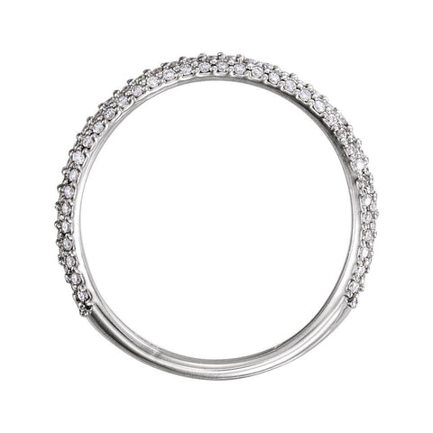 14k White Gold 1/2 CTW Diamond Band, Size 7