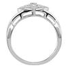 Sterling Silver .025 CTW Diamond Heart Ring Size 6