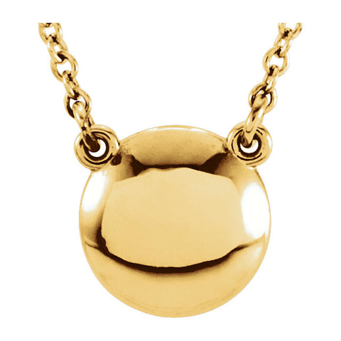 14k Yellow Gold Convex 18" Necklace