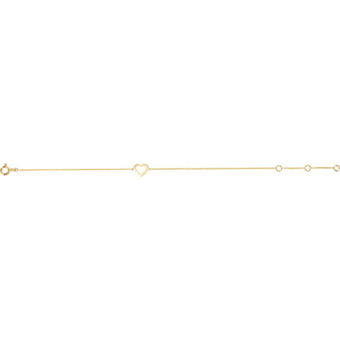 14k Yellow Gold Heart Design Bracelet