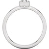 Sterling Silver Imitation Diamond Bezel Ring, Size 7