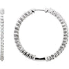 1 CTW Diamond Inside/Outside Hoop Earrings in 14K White Gold