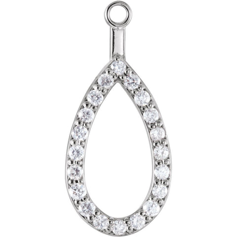 14k White Gold 1/5 CTW Diamond Earring Jackets