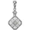 14K White Gold 0.06 CTW Diamond Filigree Pendant