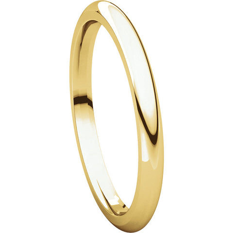 10k Yellow Gold 2mm Comfort Fit Band, Size 6