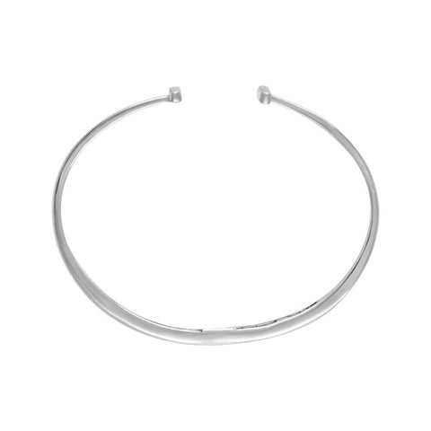 14k White Gold Hinged Cuff Bar Bracelet 7"