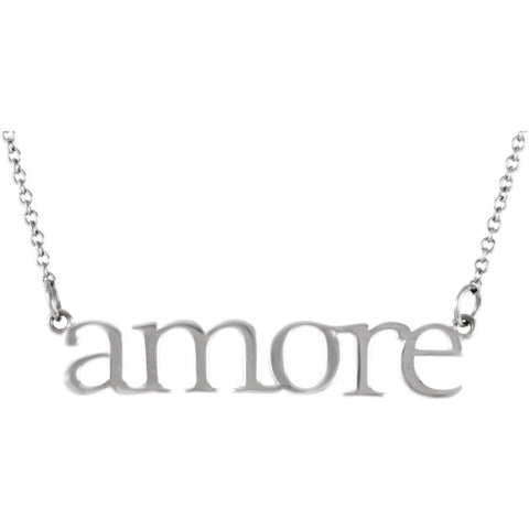 14k White Gold "Amore" 16.25" Necklace