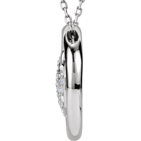 Sterling Silver 1/8 CTW Diamond Dove Circle 18" Necklace