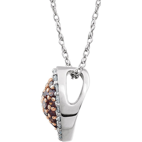 14k White Gold 1/5 CTW Diamond Heart 18" Necklace