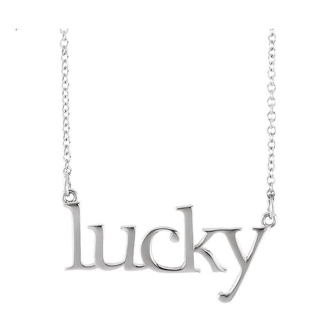 14k White Gold "Lucky" 16.4" Necklace