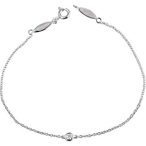 14k White Gold .08 CT Diamond Bracelet