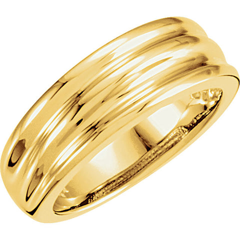 14k Yellow Gold 6.5mm Ladies Fancy Band, Size 7