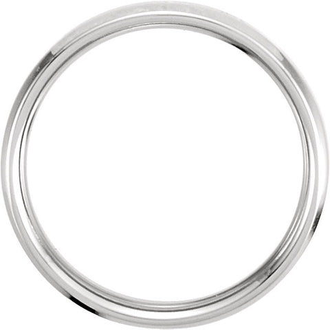 14K White & Yellow Gold 4mm Comfort-Fit Beveled Edge Band Size 8