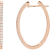 1/2 CTW Diamond Hoop Earrings in 14K Rose Gold